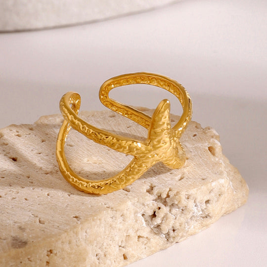 Aurelie Gold Starfish Ring
