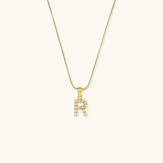 Augustine Initial Letter Pearl Necklace