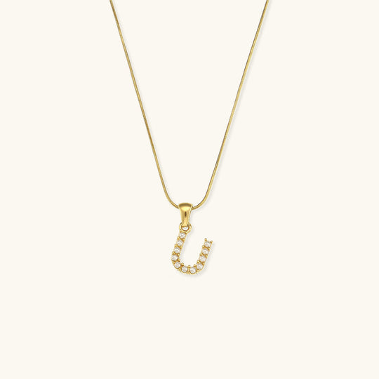 Augustine Initial Letter Pearl Necklace