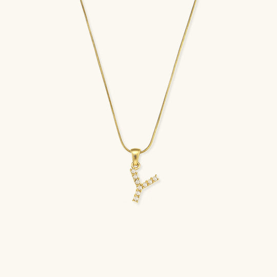 Augustine Initial Letter Pearl Necklace